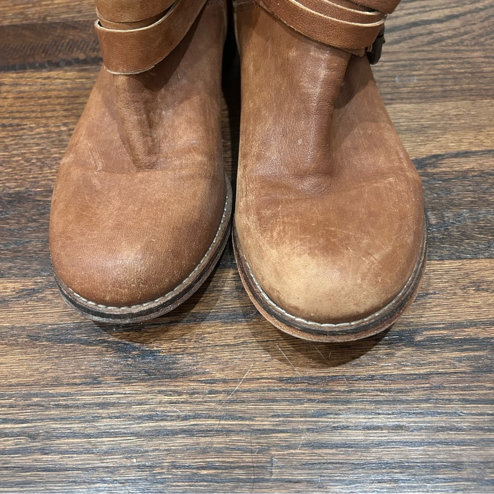Vero Cuoio Brown Leather Booties Size 9‎ - Picture 2 of 11